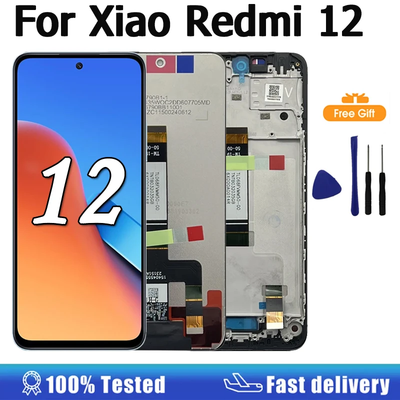 6.79 '' Displej pre Xiaomi Redmi 12 4G/5G LCD Display Display Digitalizátor obrazovky Výmena dielov pre Redmi 12 5G LCD Panel LCD