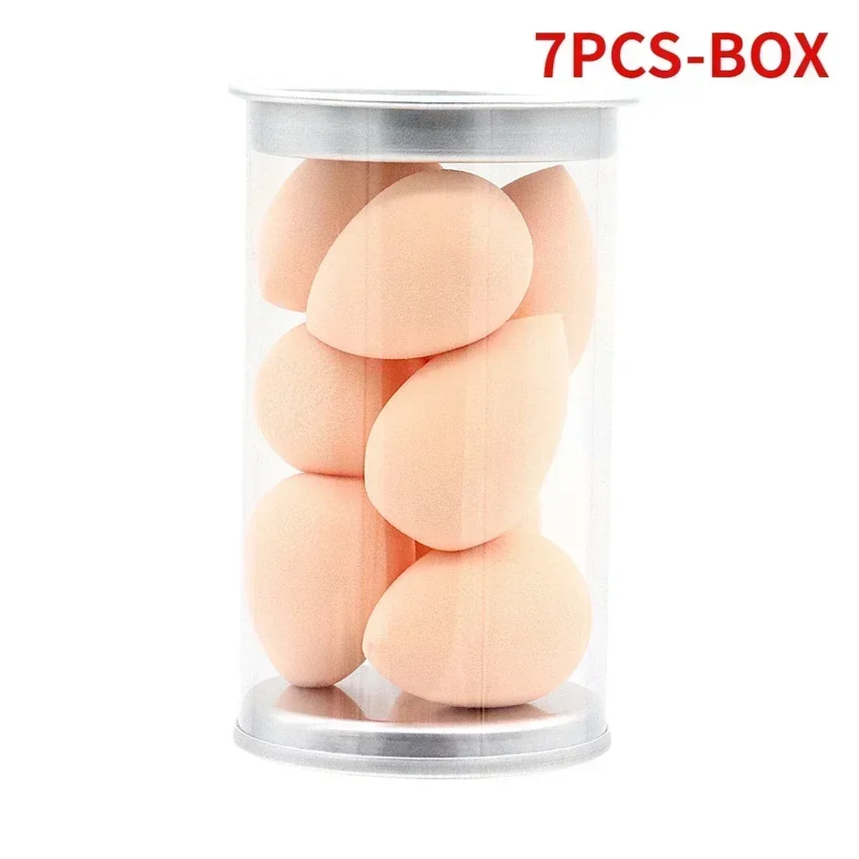 6/7ks Mini make -up špongia vlhko a suchý mäkký prášok Puff pre make -upové náradie pre make -upy s očami s krabicou