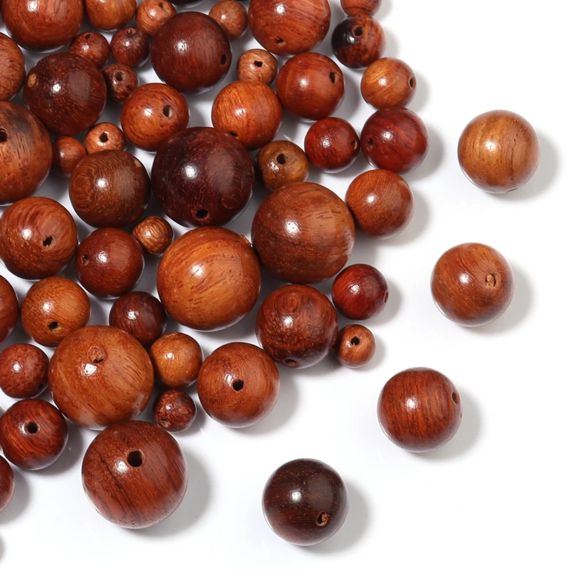 6/8/10/11/15 mm prírodné drevené korálky Rosewood Round Loose Spacer Plarálky Modlitba za šperky Výroba náramku DIY Príslušenstvo