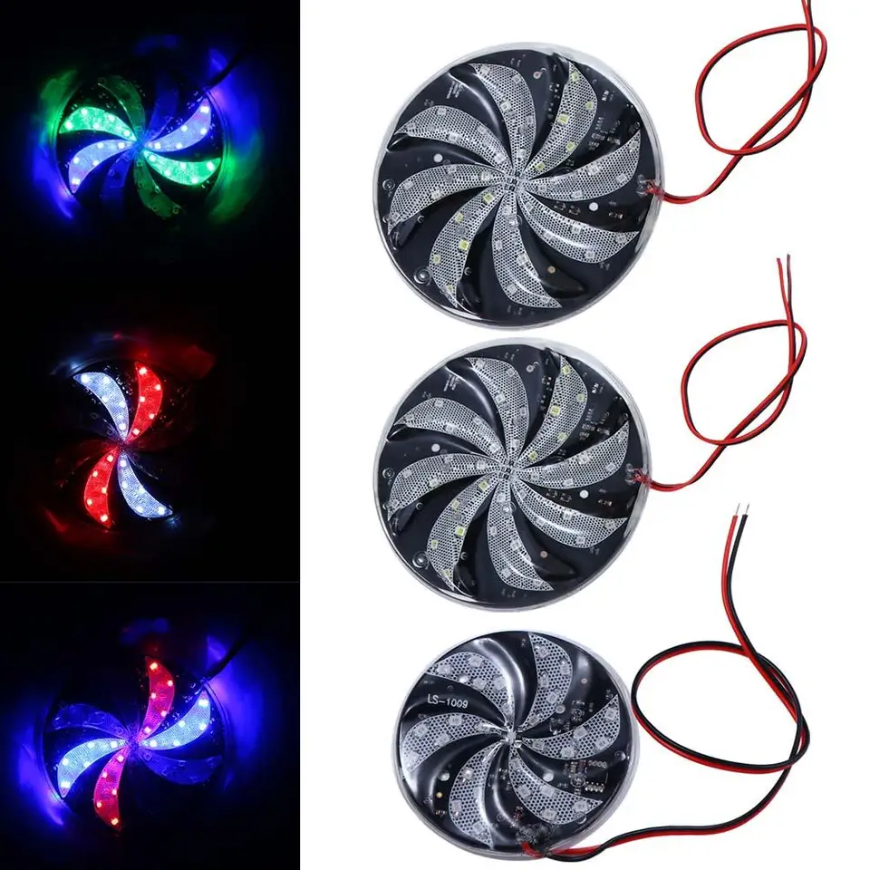 6/8/10 cm automatické LED LED svetlo LIGHT DC 12V Flash Lamp Fire Wheel Lights Motocykel upravený svetlá veterných mlynov Atmosféry Atmosféra žiarovky