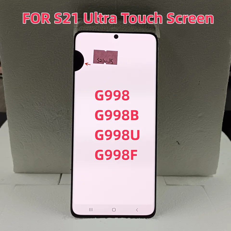 6.8 '' Super Amoled LCD pre Samsung Galaxy S21 Ultra 5G G998 G998U DISPLEY DOTATICKÝ DIGITIZERIZATICKÝ OPRAVNÉ ČASY S DEECTS