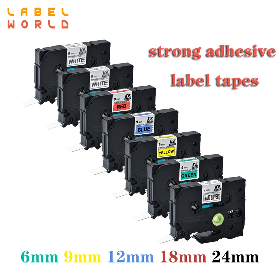 6/9/12 mm/18 mm/24 mm silná lepiaca štítok páska Multicolor Laminate Tape kompatibilná pre brata p-touch tze S131 S231 Stuha Tape Tape