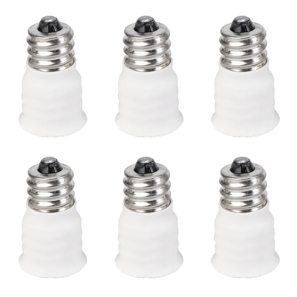 6-balenie E12 až E14 Biela žiarovka LED LED svetlo držiaka LAMP LAMP Adapter Socket Changer Vysoká kvalita
