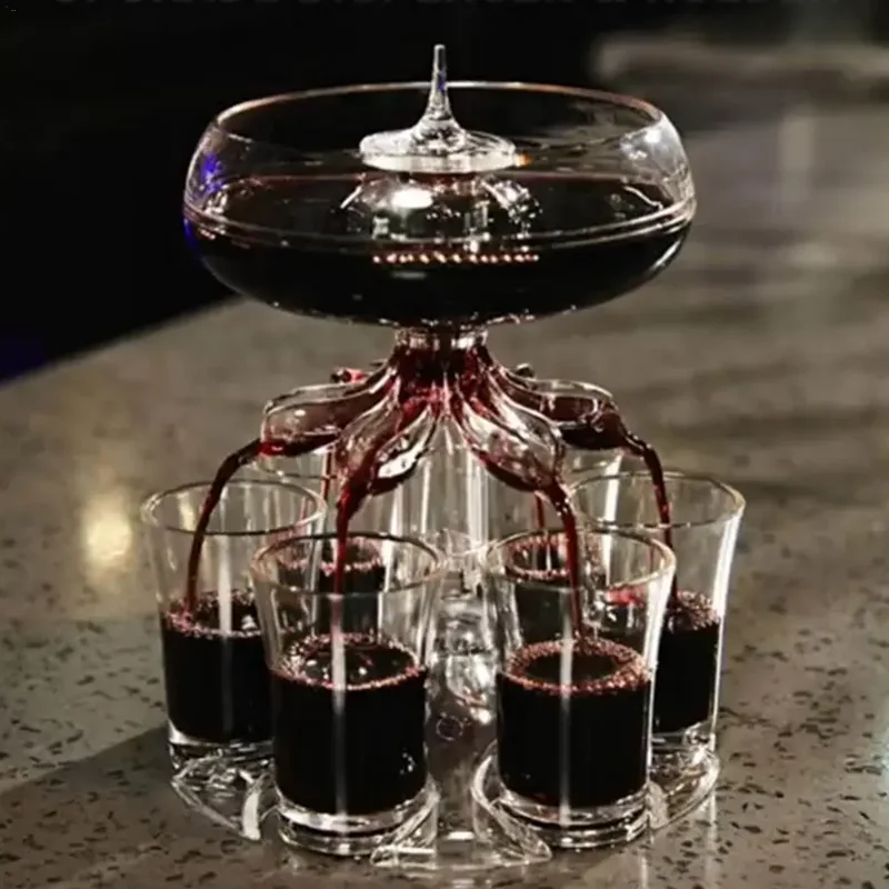 6 brokovu sklenenú výdajňu víno whisky pivo na víno s likérmi na párty hry Pity Games Pitie Nástroje skla DispenSer Bar Accessories