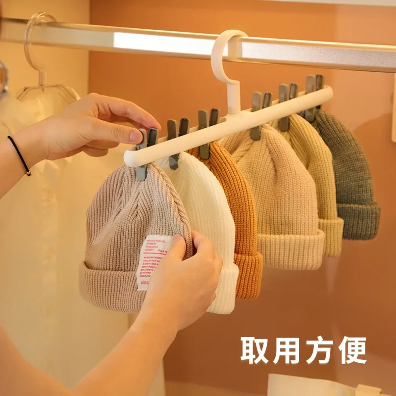 6 Clips Hats ponožky Organizátor Rack Závesný vrcholový čiapka Storaf Storage Hanger Multifunkčný držiak na skladovanie šatníkov
