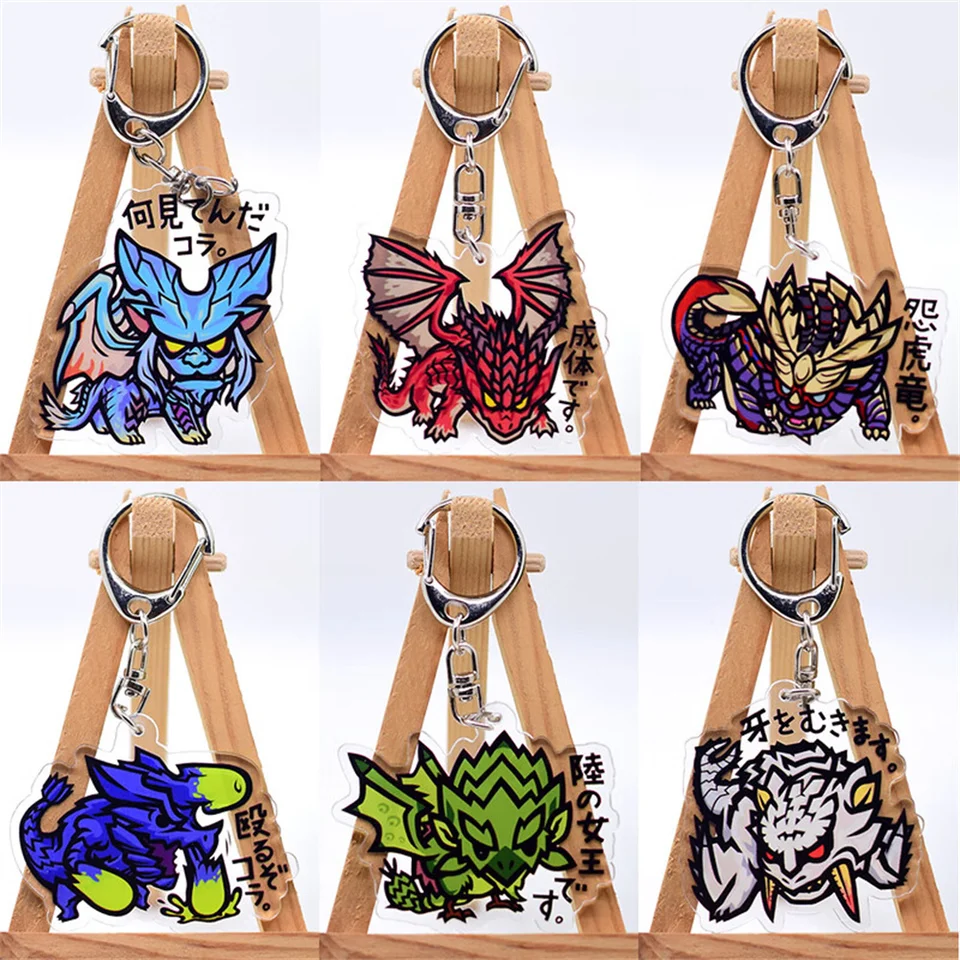 6 cm hier Monster Hunter Acryl Keychain 6cm Student Bag Bag Small prívesok s malými darčekovými dekoráciami