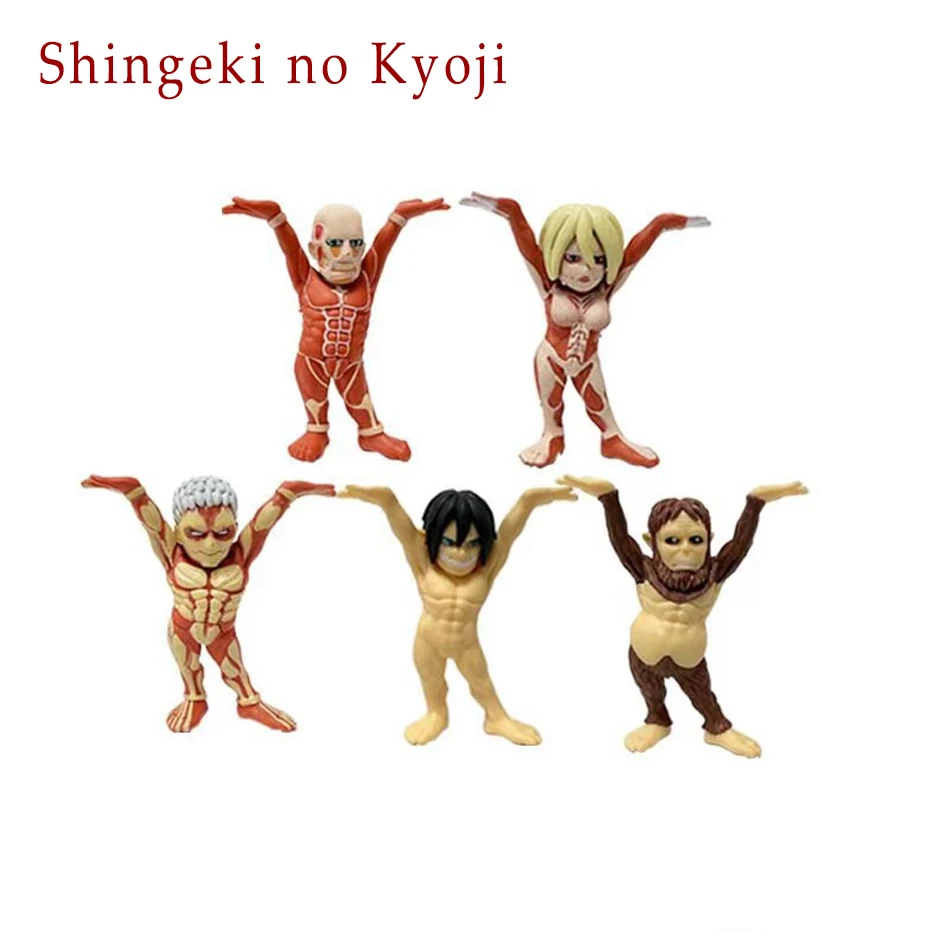 6 cm Útok na Titan Anime postava Eren Jaeger Action OBRÁZOK 5PCS Zbierka Model miestnosť dekorácie deti vianočné darčeky hračky