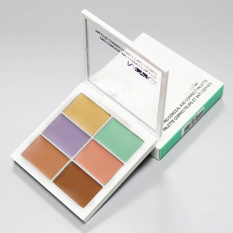 6 ColorConcealer Palette Bronzerov kontúrovanie make -up dlhotrvajúce 3D tvárový korektor krém