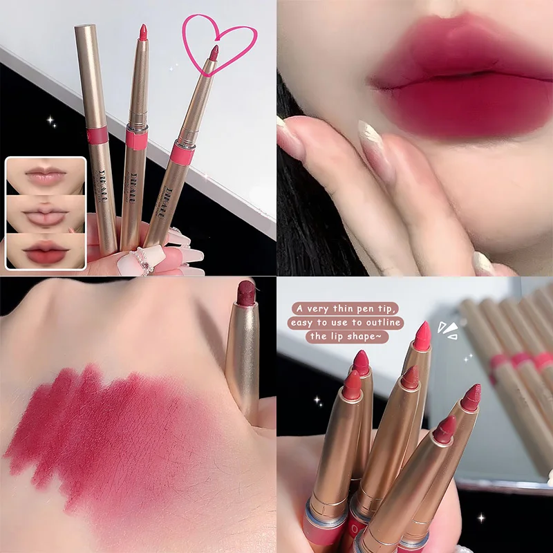 6 farieb zamatovej pery vložky ceruzka nepremokavá s dlhou trvalou rúžmi pero Brown Phner Perp Lip Makeup Tool Začiatok kozmetiky