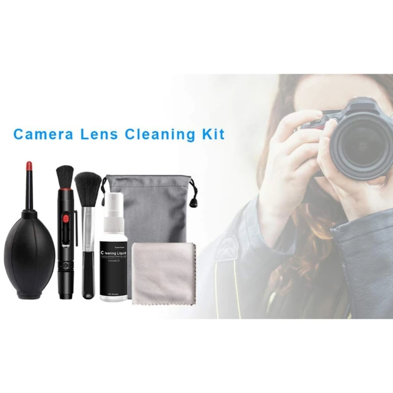 6 in 1 Camera Cleaning Kit Profesionálne nástroje na čistenie objektívov DSLR s prenosným úložným taškou pre objektív s fotoaparátom Senzor Nové dropship