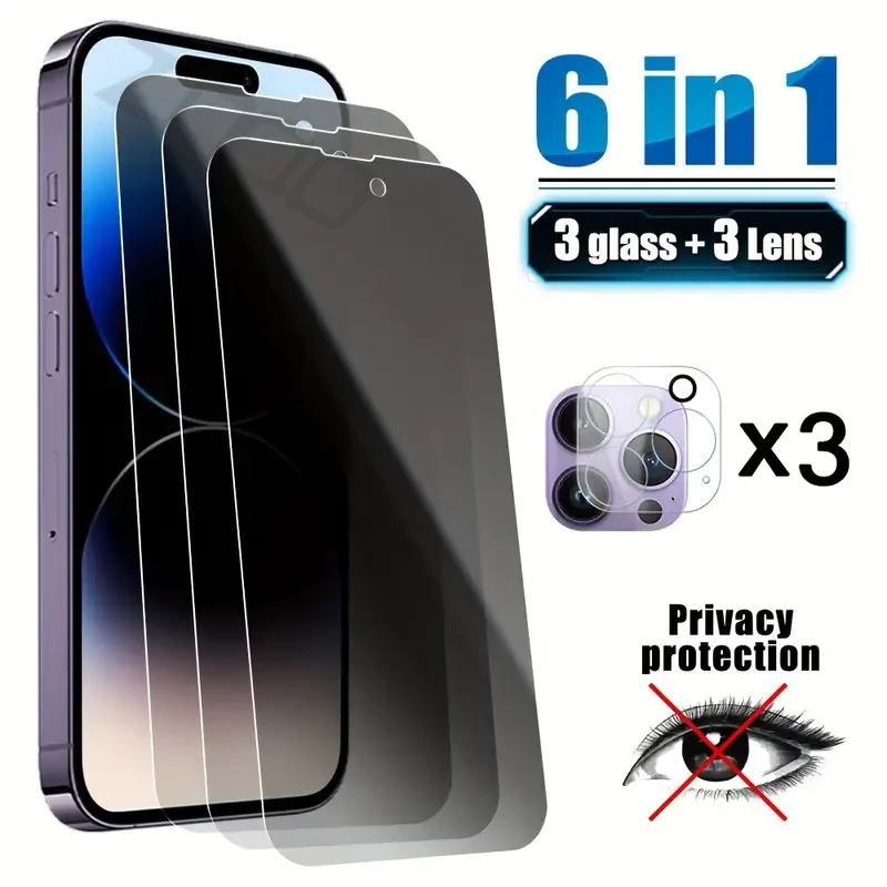 6 in 1 Protect Screen Screen Scree Chránič pre iPhone 11 12 13 14 15 Pro Max