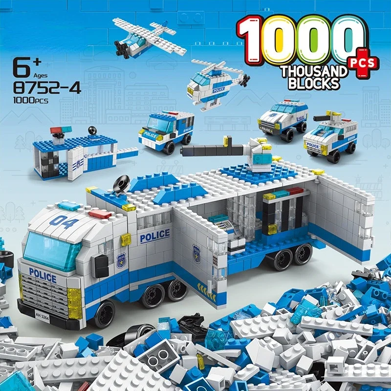 6 IN1 stavebné bloky mestských sérií Fire bojujúce proti Swat Police Trucks Princess Castle DIY Model Hray pre Kid