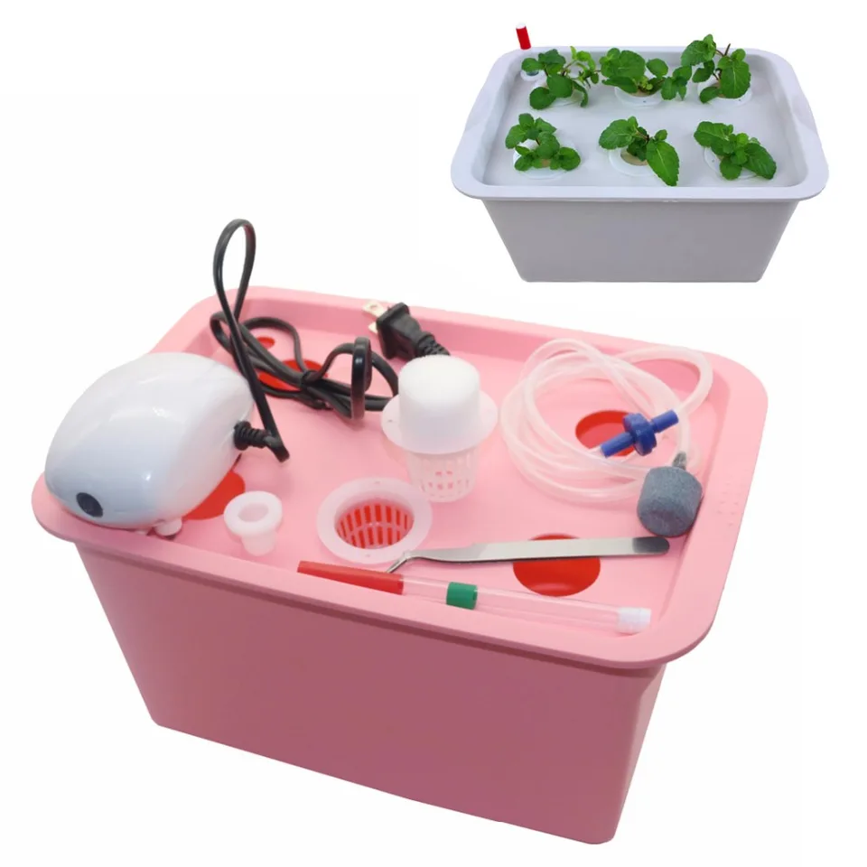 6 jamiek Plant Plant Hydroponický systém Vnútorná záhradná skrinka Grow Súprava Bubble Záhradné hrnce Petyter Nursery Pot 220V/110V 1 Set