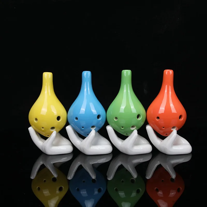6 jamkový plastový Ocarina Alto Tonec Flute Music Instrument Insstrument s visiacim lanom 4 farby voliteľné pre začiatočníkov / výkon