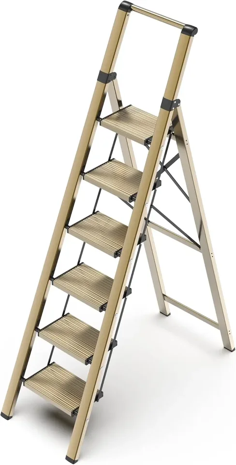 6 -krokový rebrík hliníkový skladací krok stolička s robustným a širokým pedálom prenosný ľahký stepladder