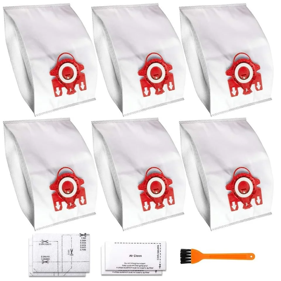 6 ks AirClean 3D Dust Bag pre Miele FJM, Compakt C2, S241, S290, S300I, S500, S700, S4, S6 Series Series Vávač Canister Vysávač