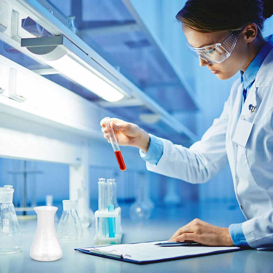6 ks -bitky plastový experiment pre laboratórium 50 ml fľaškovú kužeľovú chémiu dieťa