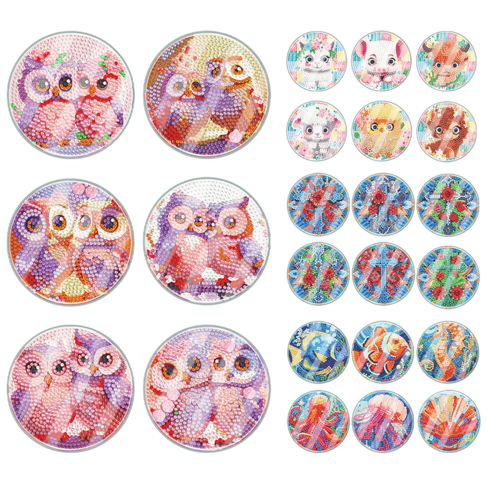 6 ks Diamond Painting Coasters súprav