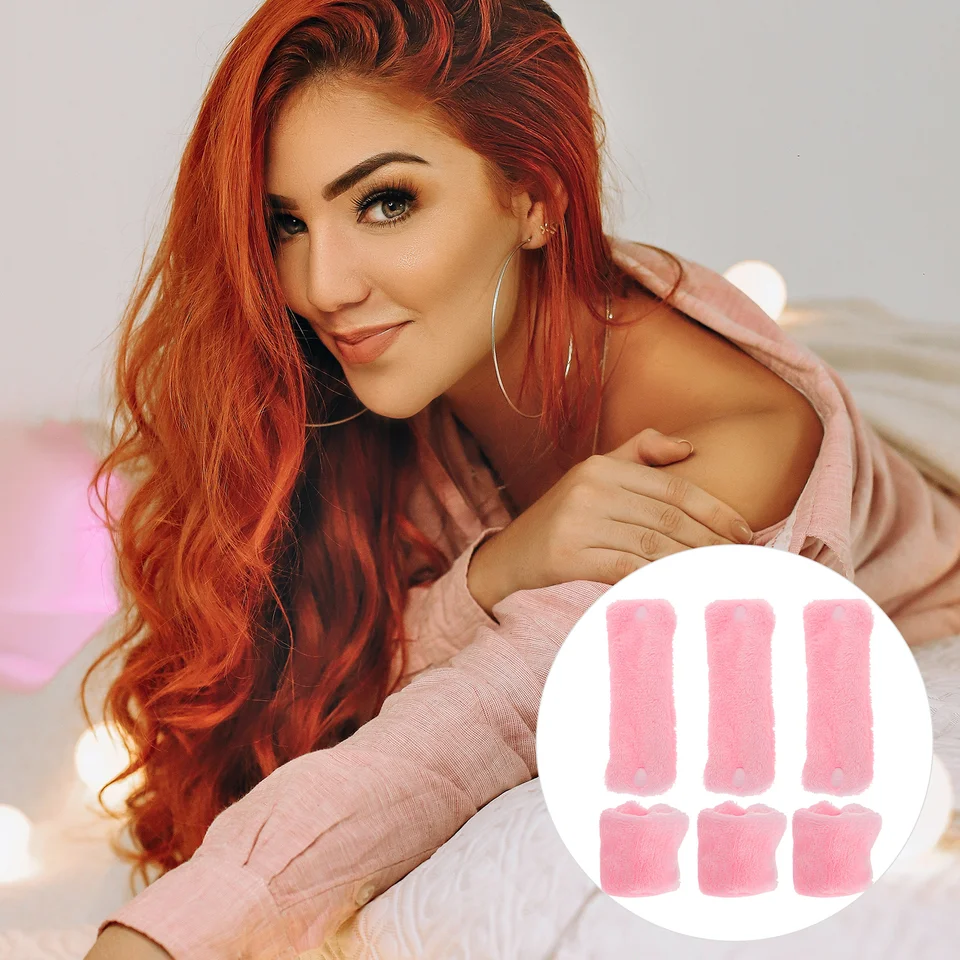 6 ks Lazy Curler Hair Carlers Waver Nástroj pre dlhé koralové fleece valčeky slečna curling prútik