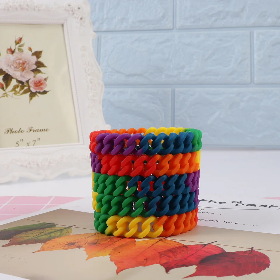 6 ks Silikónový náramok LGBTQ náramok módne náramky Bangle gay lesbická farba