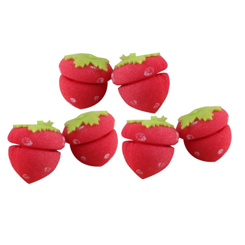 6 ks Strawberry Hair Curl Accessories Sponge Styling Styling Tool Clater Dámsky