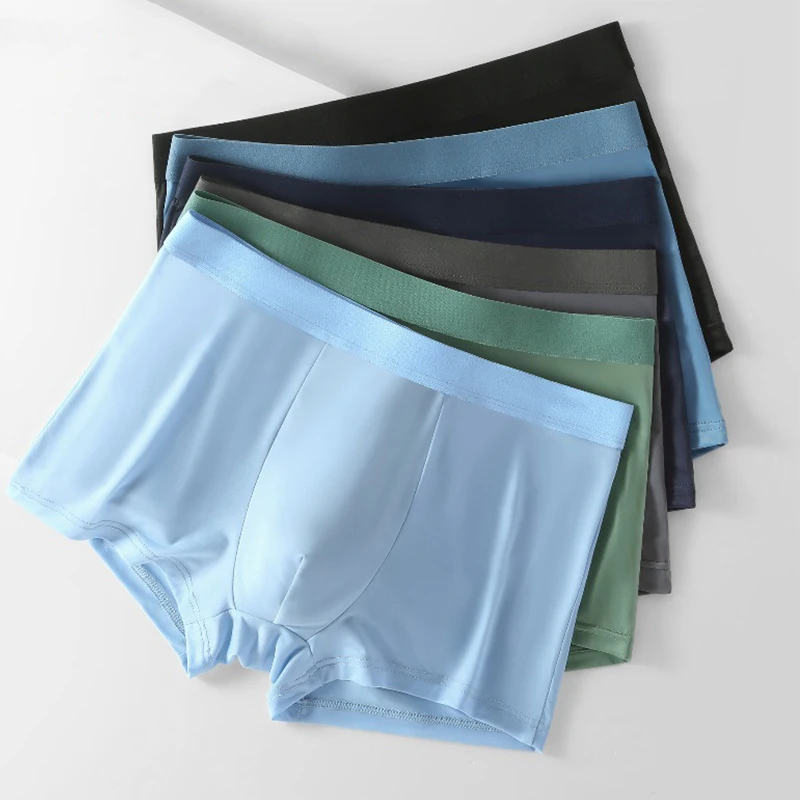 6 ks ľadový hodvábny boxer šortky muži Underwear Muž, plynulé nohavičky priedušných mužov