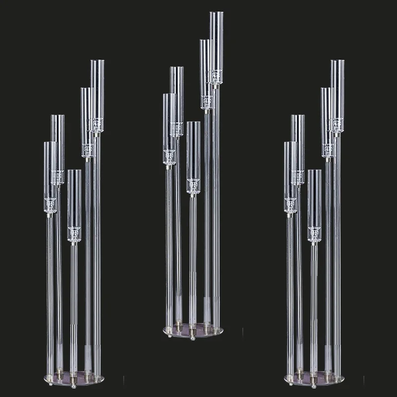 6 kusov 2022 NOVÉ 118 cm Vysoko čisté akrylové sviečky Svadobné stredisko Crystal 5 Arms 8 Držiak sviečok na večierok