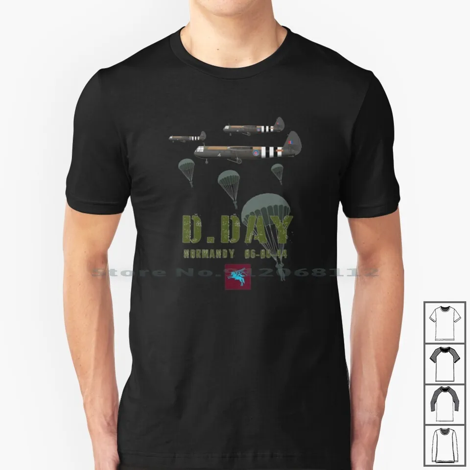 6. letecká divízia D-Day Horsa WWII 100% bavlnená tričko WWII Normandy pláže Invázia Overlord Omaha Gold Juno Sword Battle