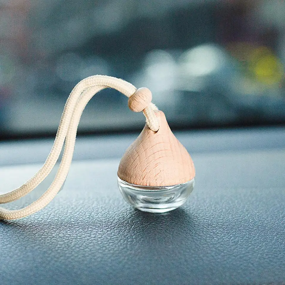6 ml voda kvapka sklenená fľaša na parfumy s vnútornou aromaterapiou na šnúrke s priemernou aromaterapiou prázdna fľaša automobilový doplnok
