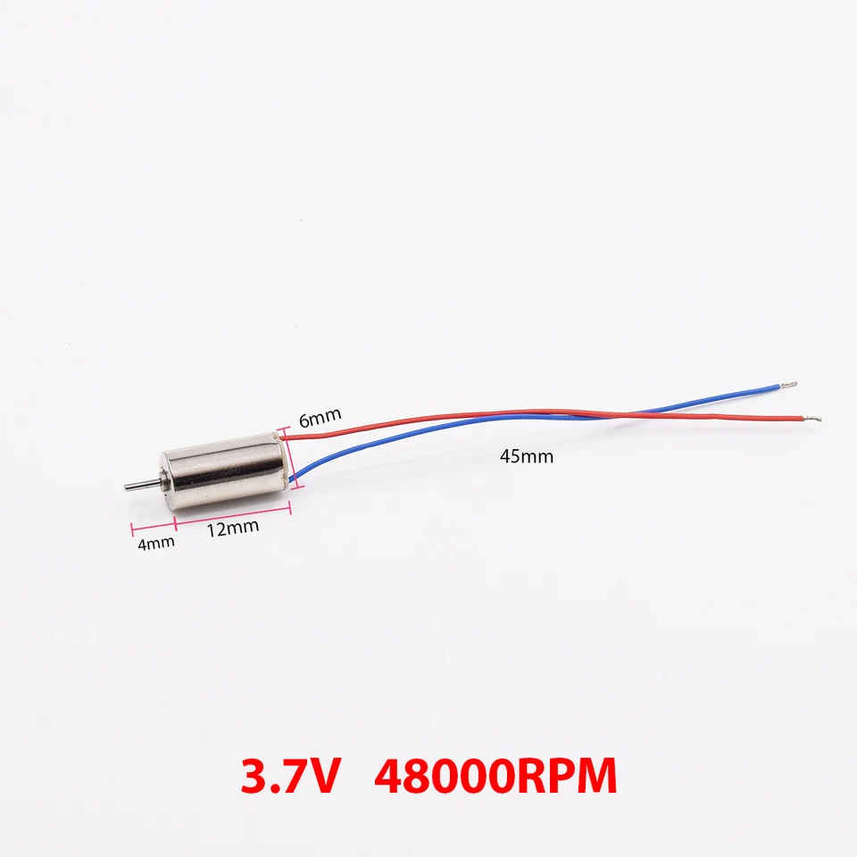 6 mm*12 mm Mini Coreless Motor DC 3V 3,7V 48000 ot./minpm vysokorýchlostná DIY RC Auto lietadlá Hračka Drone Micro 612 Elektrický motor