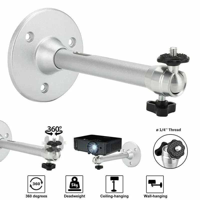 6 mm fotoaparát monopody 21 cm projektor TRODOD Metal Wall Mount Firma projektor Bracket stojan Rotatovateľná DV Coamare Držiak