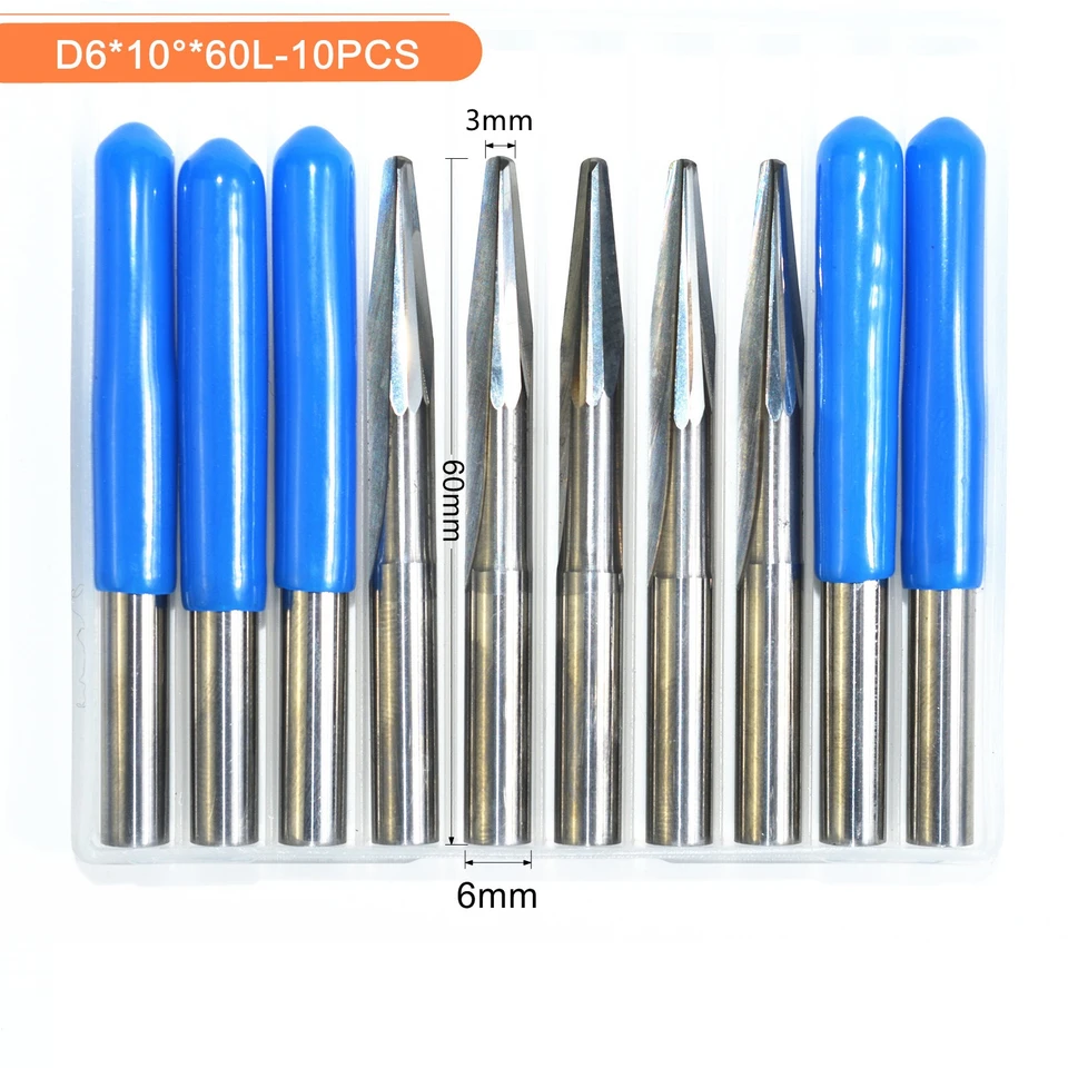 6 mm*R1,5*60L-10KS, CNC Tungsten Carbide End Mlyn, Wood Working Router Bit, Cutter frézovania guľôčkového nosa, renifer na reliéf