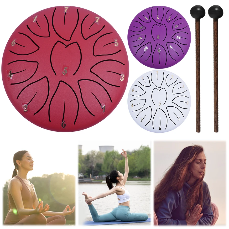 6 palcov 11 Poznámky Handpan Drum s bubnovou taškou Hudobná kniha Drum Mallets prsty Zvuk liečivé nástroje Nástroj dažďový bubon
