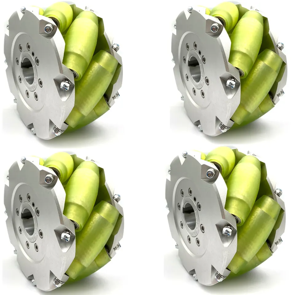 6 palcov (152 mm) HeavyDuty Industrial Mecanum Wheel Omni Wheel Whith PU Roller Load Cacipity 300 kg Sada 4 (NM152A)
