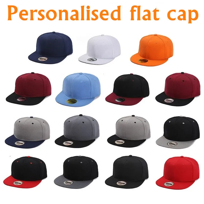 6 panelov Prispôsobené čiapky Outdoor Solid unisex Men Ženy Príležitostné akrylové ploché klobúky Snapback klobúky Custom Logo Športové klobúky
