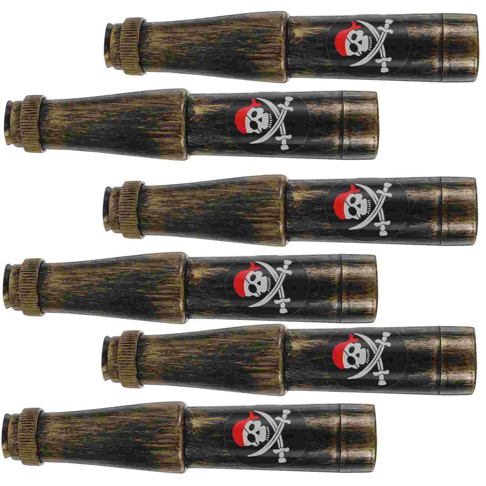 6 PCS Telescope Kids Party uprednostňuje mini hračky Pirate pre plastovú jednotlivú trubicu, ktorá hrá dieťa