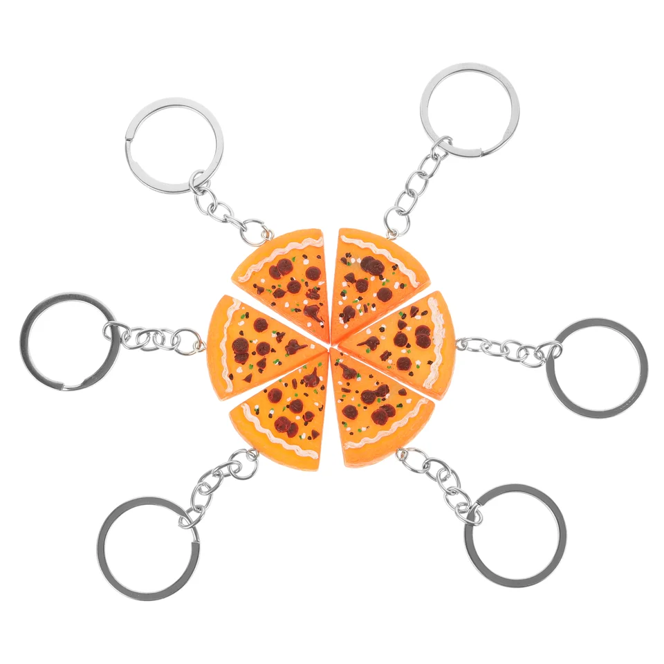 6 počítačov kľúča kľúča kľúča držiak spona na pizzu Pizza Resin retiazka Klávesová kľúče