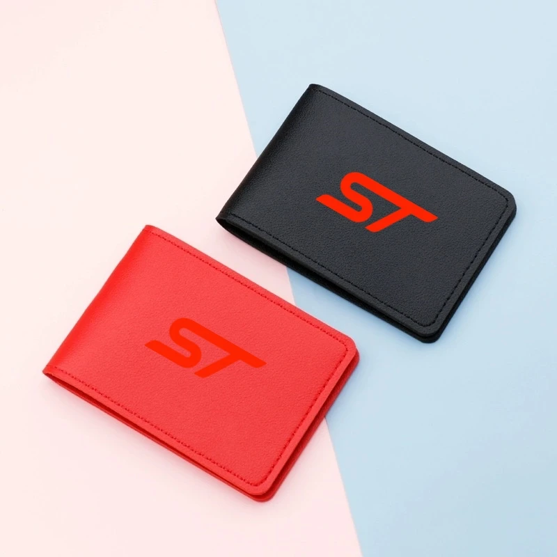 6-slot automobilové licenčné licencia BAG PU ID CARD WALLET Kreditná karta pre FORD ST LINE STLINE MK3 MK4 Focus Mustang CAR ACONSCORY