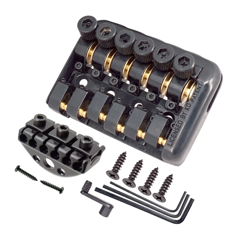 6 strunové sedlo bezhlaví elektrický gitarový most Tailpiece s červami zapojený do chvosta gitarového mosta Guitar Bridge Časť