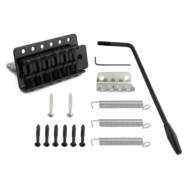 6 strunových elektrických gitarových gitarov Tremolo Bridge s Whammy Bar pre Fender Strat Squier Guitar Black Black