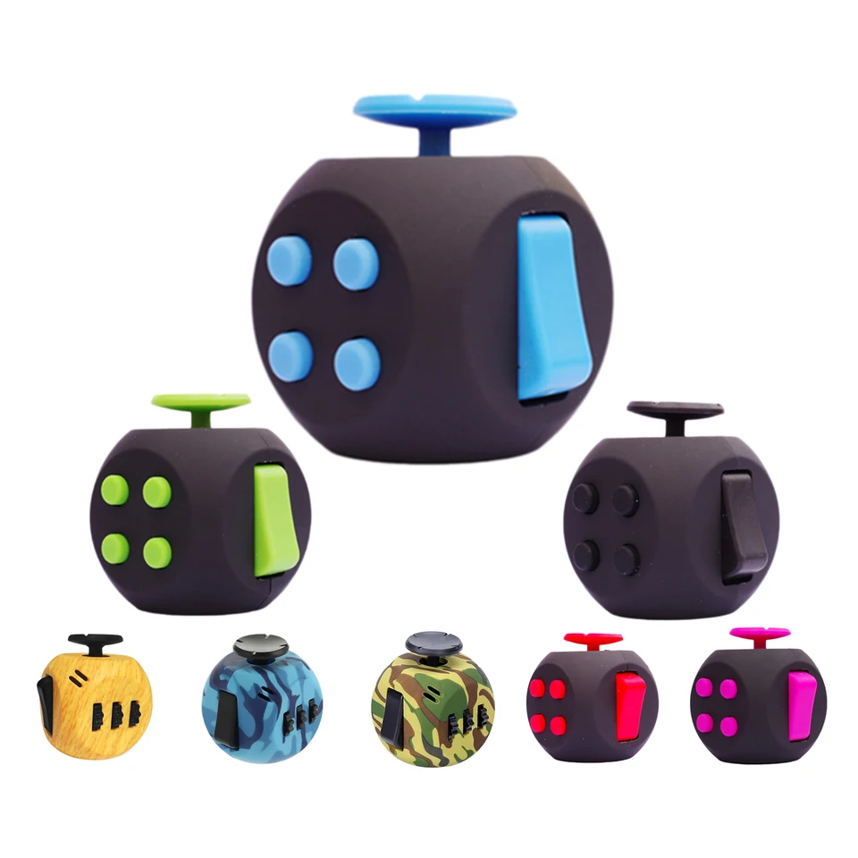 6 strán Fidget Cube senzorické hračky pre dospelých a deti s ADHD Pridajú OCD Autizmus úzkosť Anti stres prežívajú hračky EDC Fidget Hračky