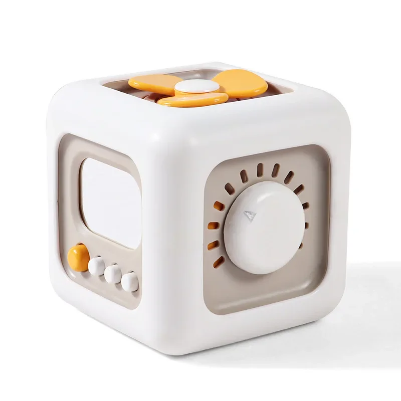 6 v 1 Montessori Cube Toys Sensory Rusy Board Board Practice Skills Scarer Cube Fidget Educational Toys for Girl Boy