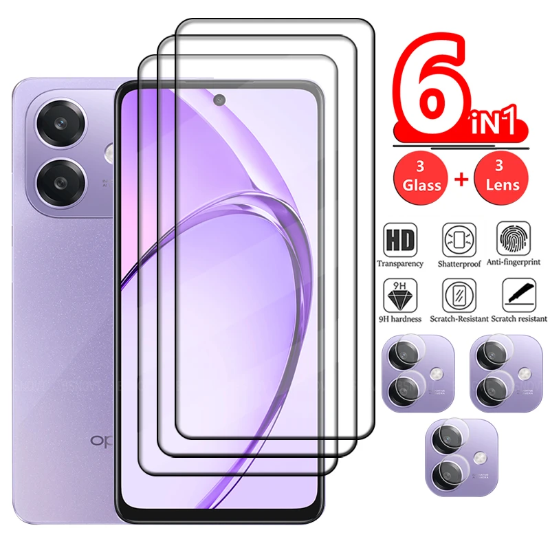 6-v-1 pre OPPO A40 Glass OPPO A40 A 40 Temperovaný sklenený ochranný ochranný kryt Full Cover Glue HD 9H Protector pre OPPO A40 sklo šošovky