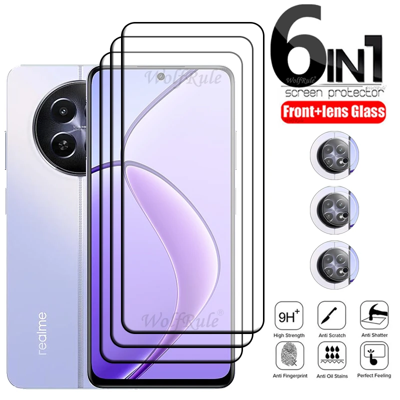 6-v-1 pre Realme 12 5G Glass pre Oppo Realme 12 Temperované sklo Plné kryt