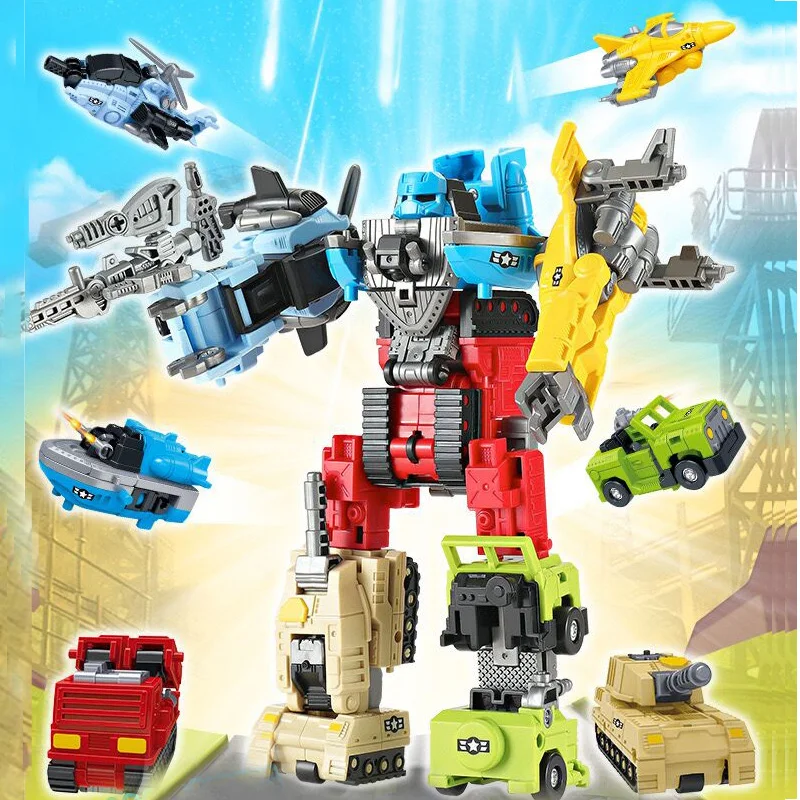6 v 1 Transformácia automobilu Kombinovaná robotická akčná figúrka Tank Deformation Deformation Constructor Model Hračky pre deti pre deti