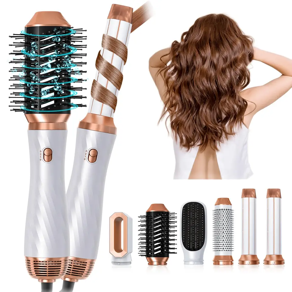 6 V jednom horúcom vzduchu kefka, odnímateľná kefka na sušičku fúkacieho sušiča, kefka na natáčanie vzduchu Curling Iron Curling Brush