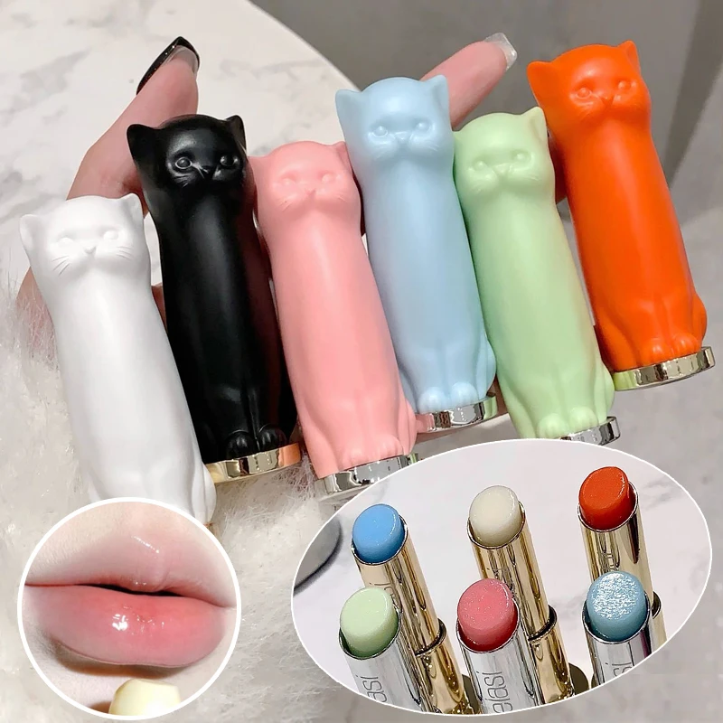 6 štýlov Cat Lip Balm odtieň Dlhodobý zvlhčujúci zvlhčovanie, a nie mastné, zabraňte suchej suchej maske lesk na pery, rúž, dievčenské make -up základne make -up