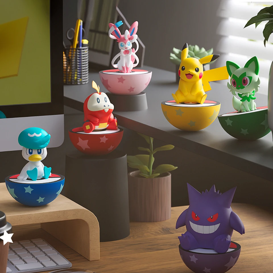 6 štýlov Originálna pokémonová postava Fuecoco Gengar Pikachu quaxly Sylveon Sprigatito Tumbler Anime Action PVC Model Girls Doll Doll