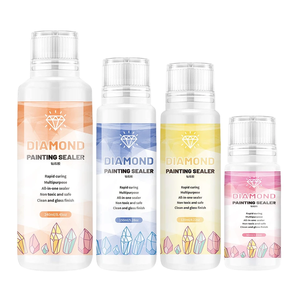 60/120/150/240 ml diamantového umenia lepidla lesk s diamantovým maľovaním TEALER pre diamantové maľovanie a skladacie hádanky