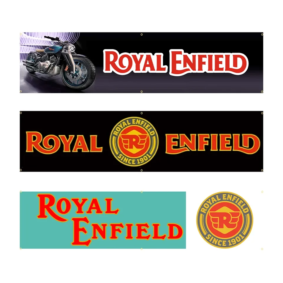 60*240 Royal Enfields Flag Polyester Tlačené závodné motocykle pre výzdobu